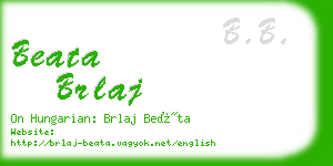 beata brlaj business card